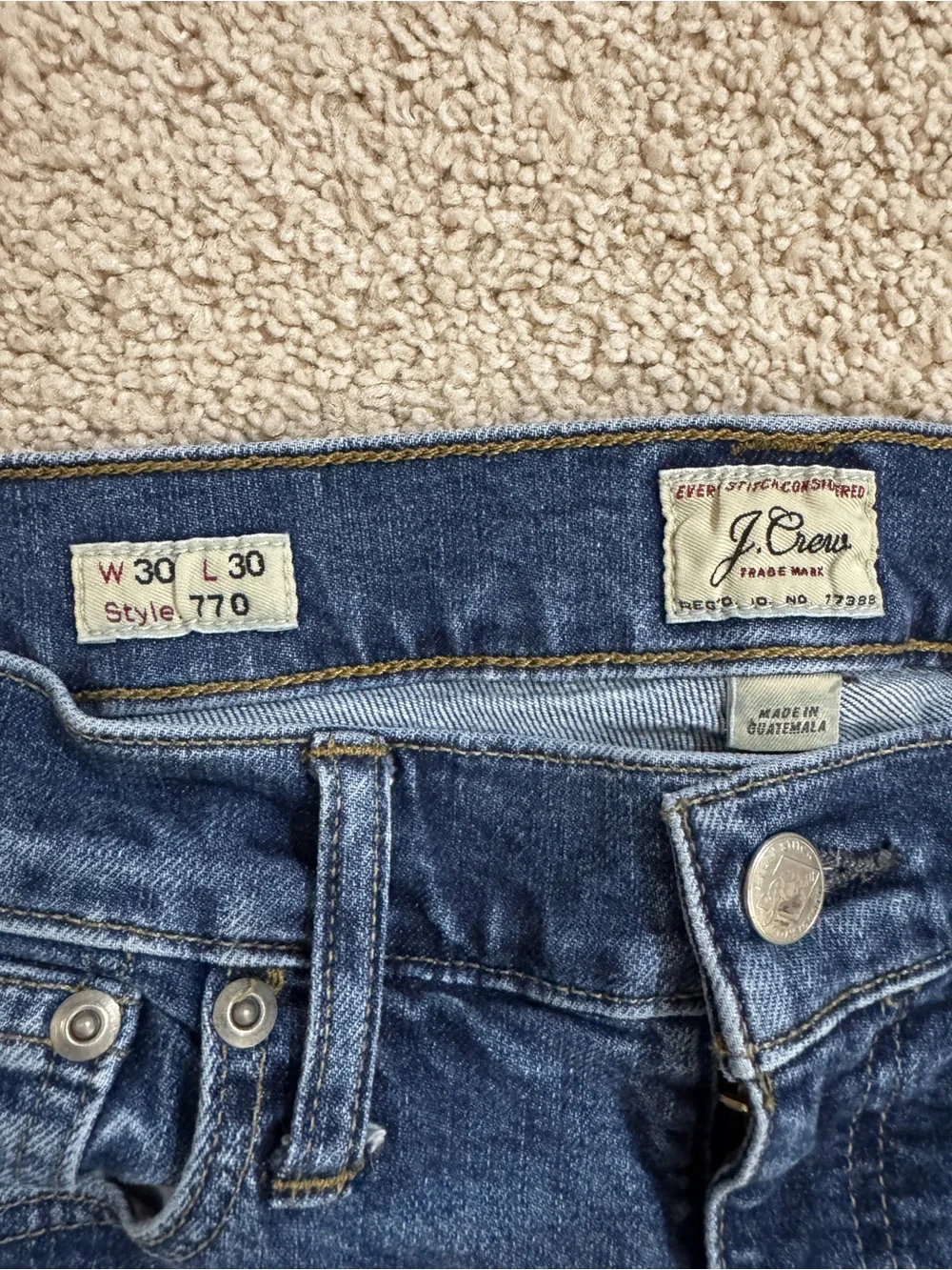 J. Crew 770 Men's Slim Fit Dark Blue Jeans